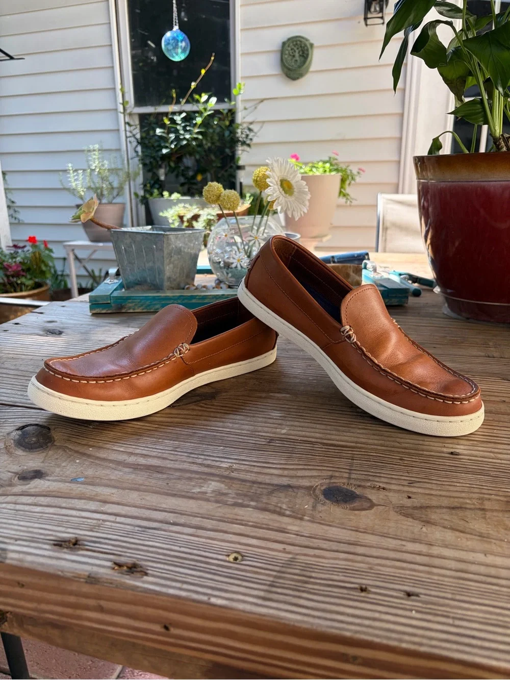 Cole Haan Grand.ØS Men’s 8M Brown Leather Slip-On Loafers Casual Shoes C30965